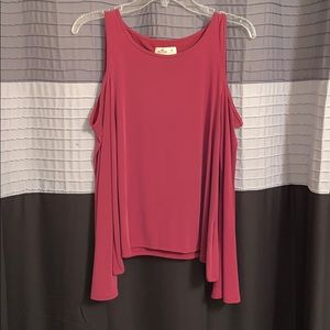 Hollister Maroon open shoulder top